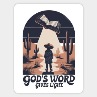 Light of the Word - Man Holding the Holy Bible Christian POD Design Magnet